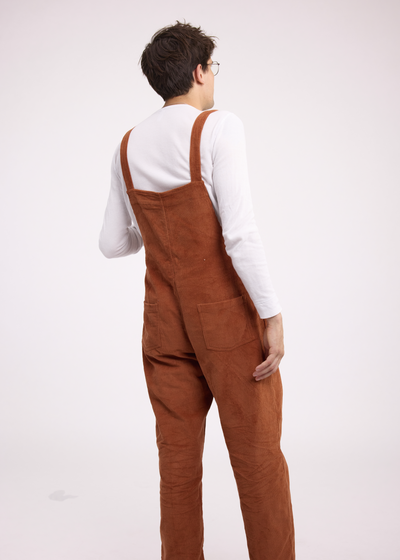Salopette Velours Côtelé Marron Homme