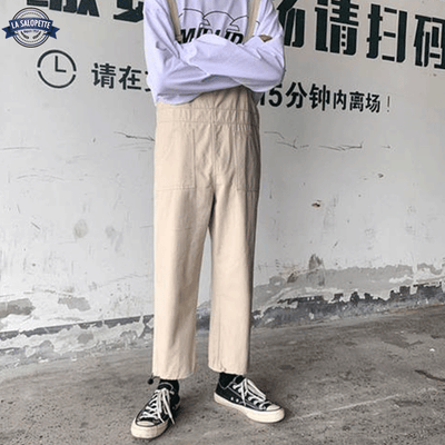 Salopette Bretelle Beige Fluide