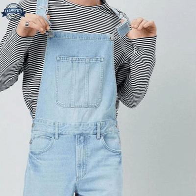 Salopette Denim Bleu Clair Ripped