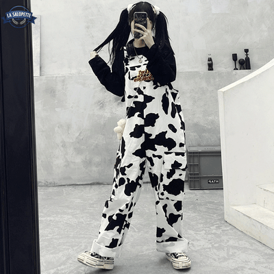 Salopette Noire et Blanche