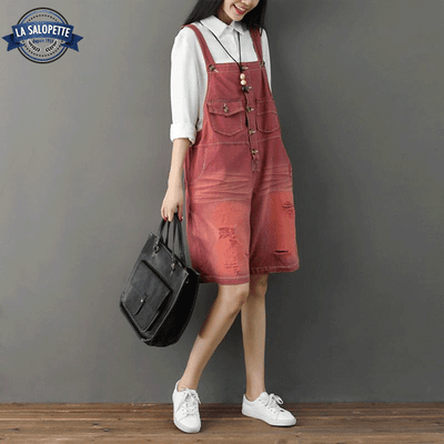 Salopette Short Rouge Foncé