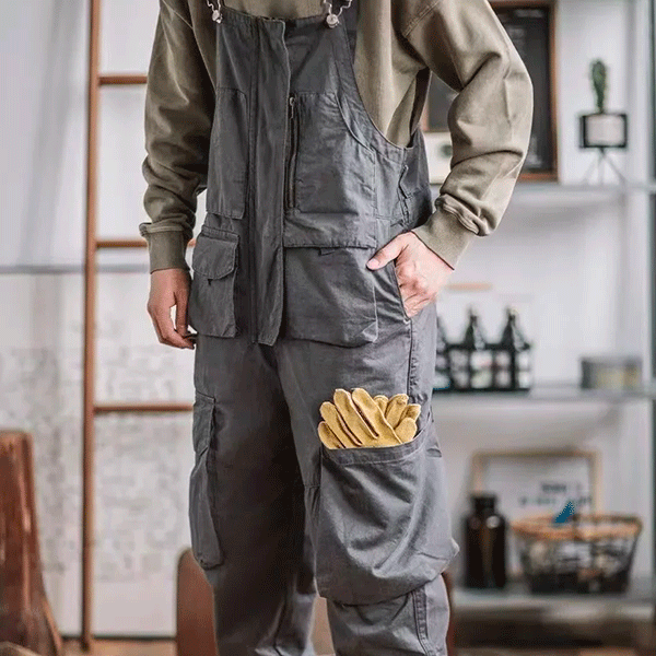 Graue Werkstattlatzhose