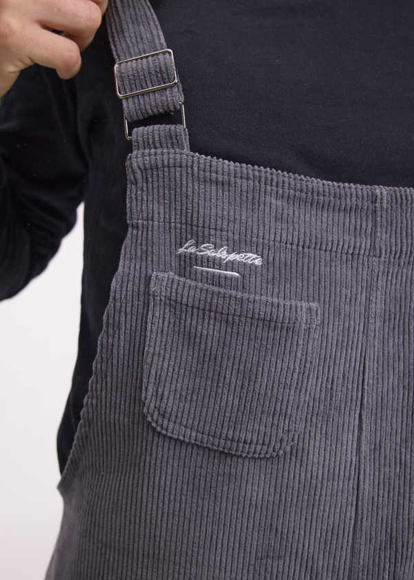 Salopette Velours Grise Homme Argile