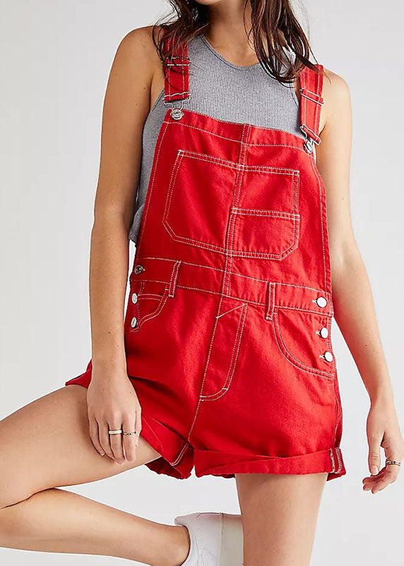 Kurze Latzhose Garance Rot
