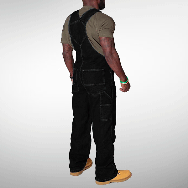 Schwarze Arbeits-Latzhose