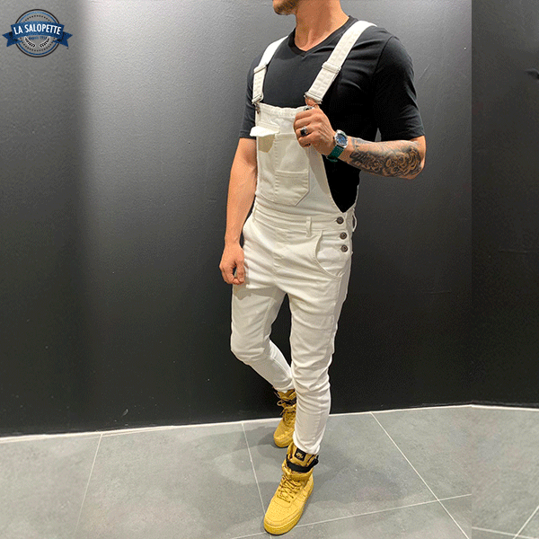 Latzhose Jeans Weiß Unless