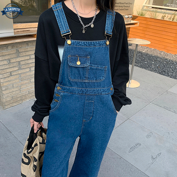 Salopette Jean<br> Bleu Marine Dame