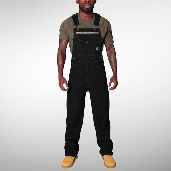 Schwarze Arbeits-Latzhose