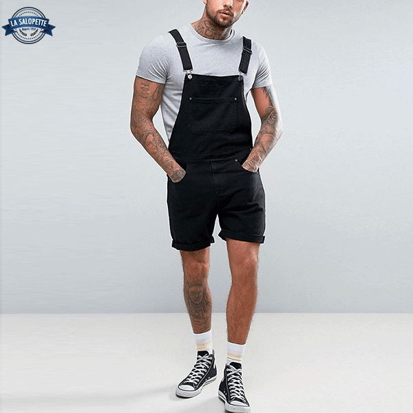 Salopette Short<br> en Jean Noir