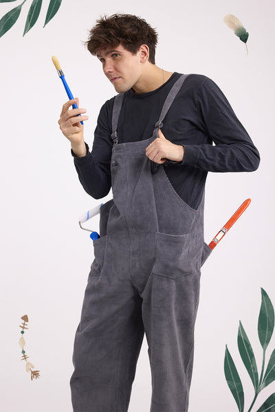 Salopette Velours Taupe Homme