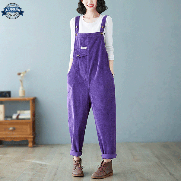 Salopette Vintage<br> Velours Violette