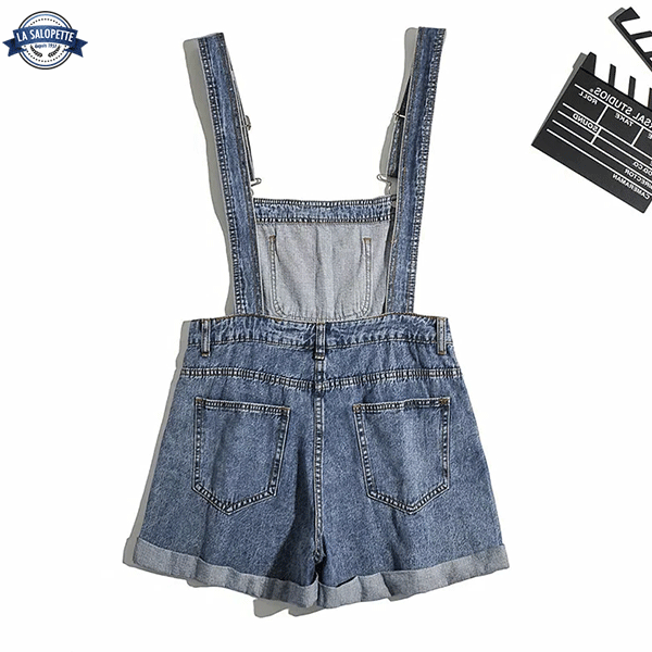 Latzhose Short Jeans Blau Electra