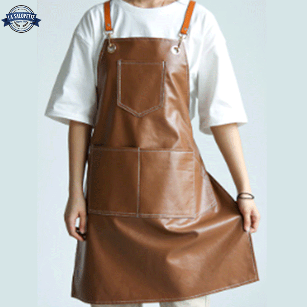Grembiule da Cucina in Pelle Marrone