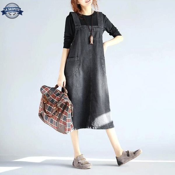 Robe Salopette<br> Jean Noir City