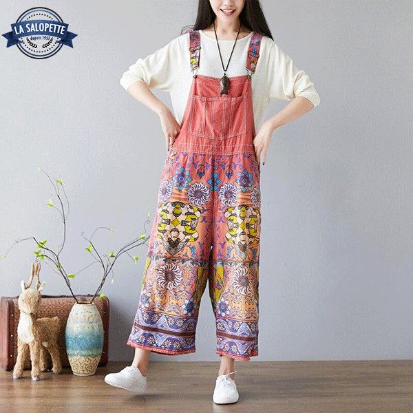 Vestito Salopette<br> a Motivi Vintage
