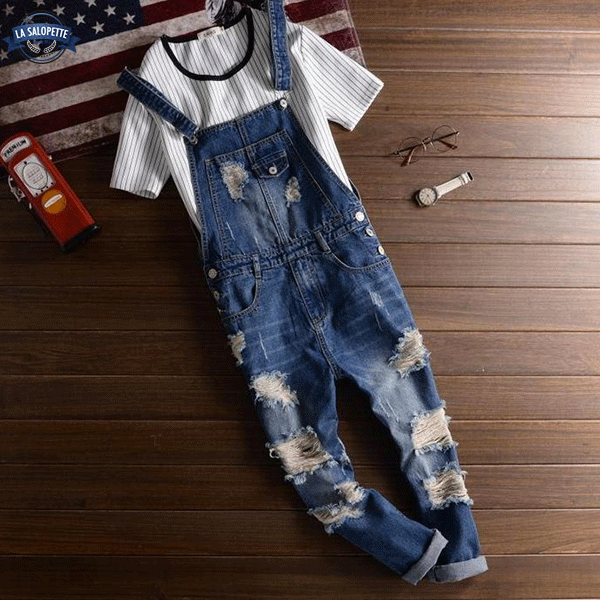 Salopette di Jeans Blu Vintage anni '90