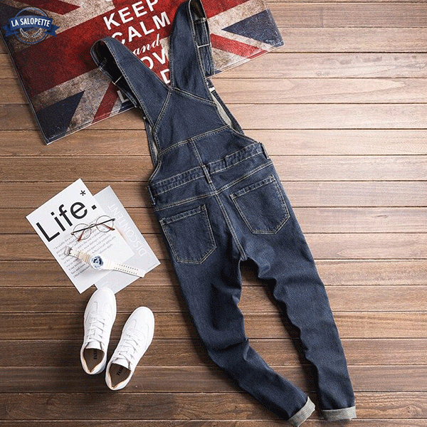 Salopette di Jeans Blu Scuro Farmer