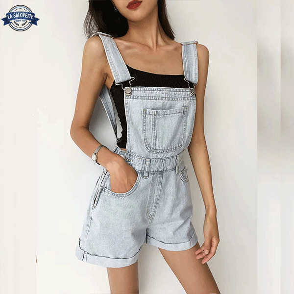 Salopette Short<br> Bleu Clair Persan