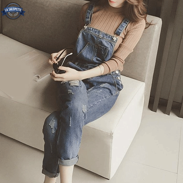 Salopette en Denim Tissu Fin