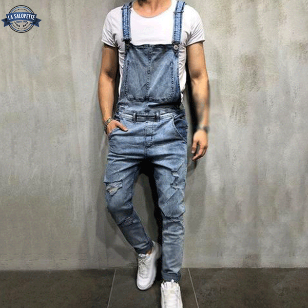 Latzhose Jeans Blau Mann Grizzy