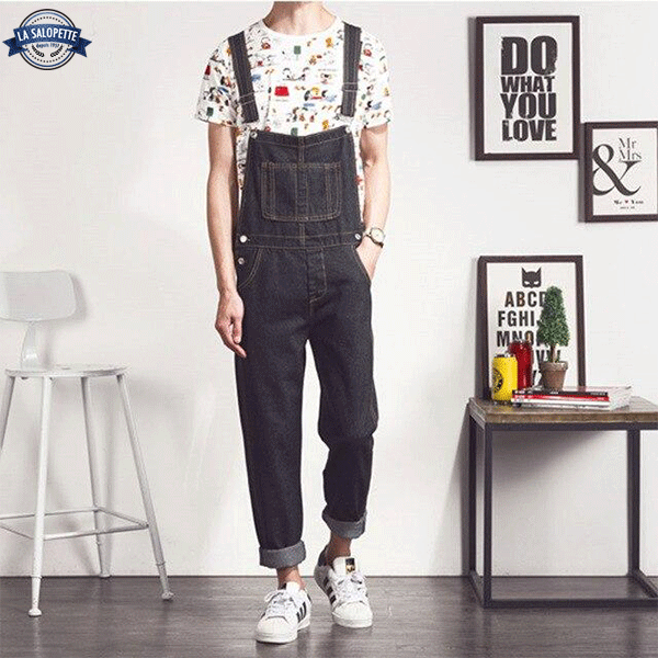 Salopette di Jeans Uomo Tendenza Vintage