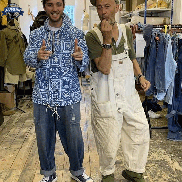Salopette di Jeans Uomo Bianco Neve