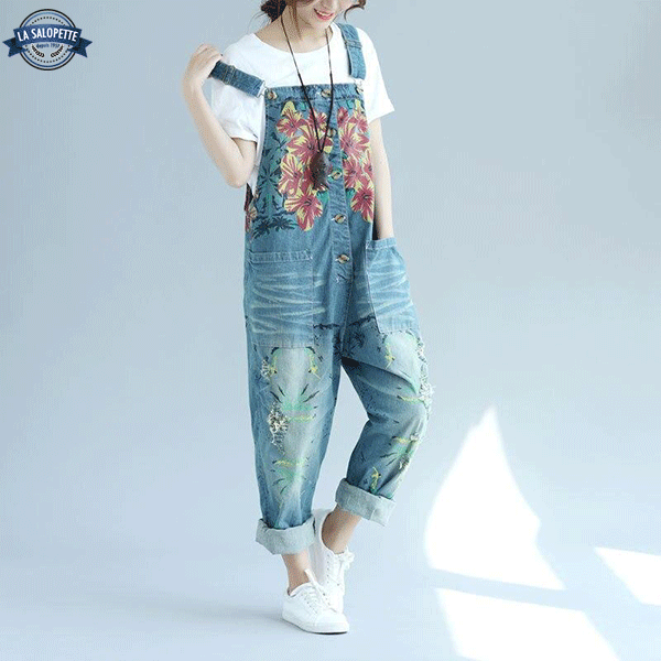 Salopette en Jean <br> Bib Fleurie