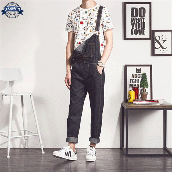 Salopette di Jeans Uomo Tendenza Vintage