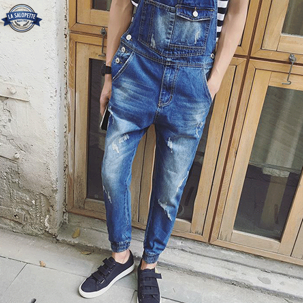 Salopette di Jeans Blu Scott Urban