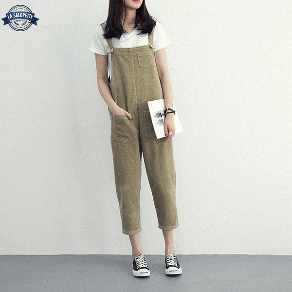 Salopette Kaki en Velours