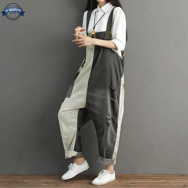 Salopette Noire et Blanche