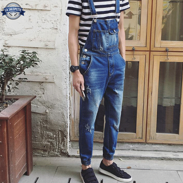 Salopette di Jeans Blu Scott Urban