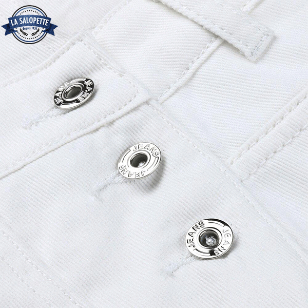 Salopette Corta in Jeans Bianco Sporco