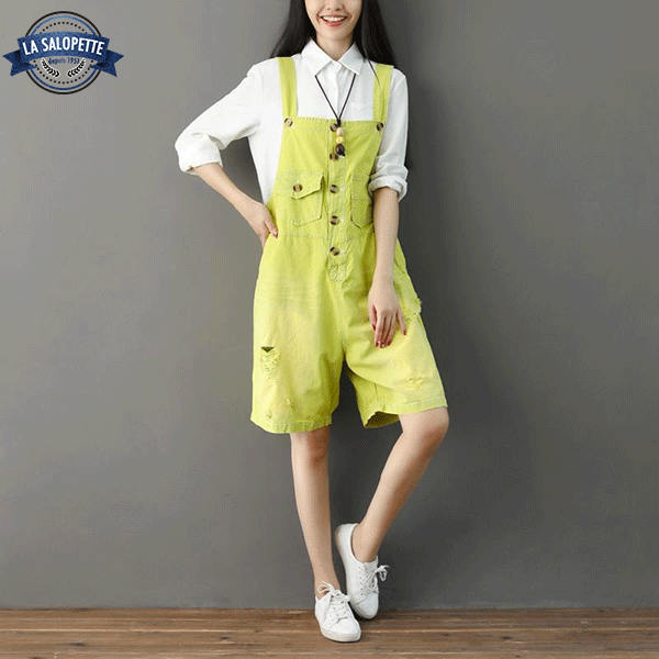 Latzhose Short Gelb von Biru