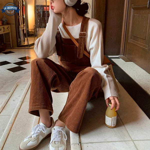 Salopette Vintage<br> Velours Marron