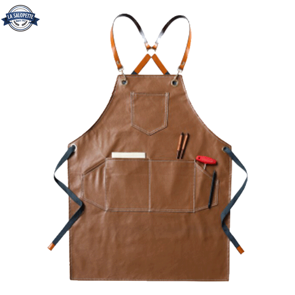 Grembiule da Cucina in Pelle Marrone