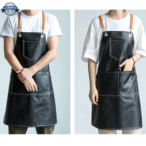 Grembiule da Cucina in Pelle Nera ®